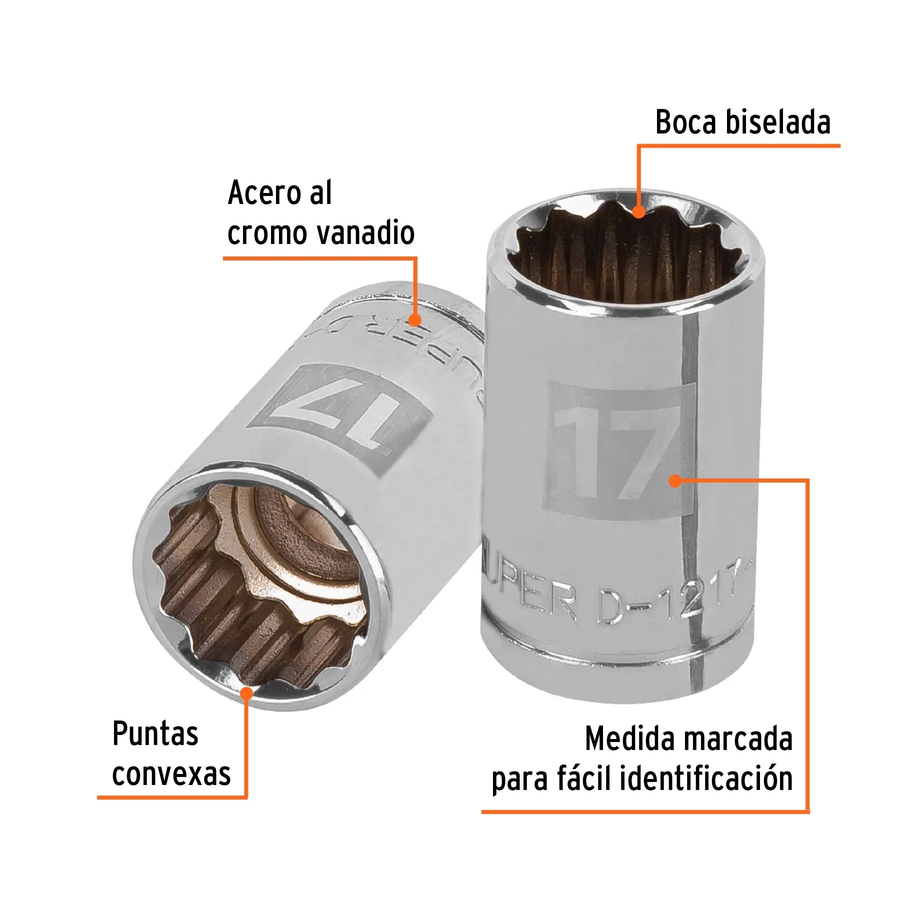 TRUPER CUBO ESTRIADO 17MM ESP 1/2 13531