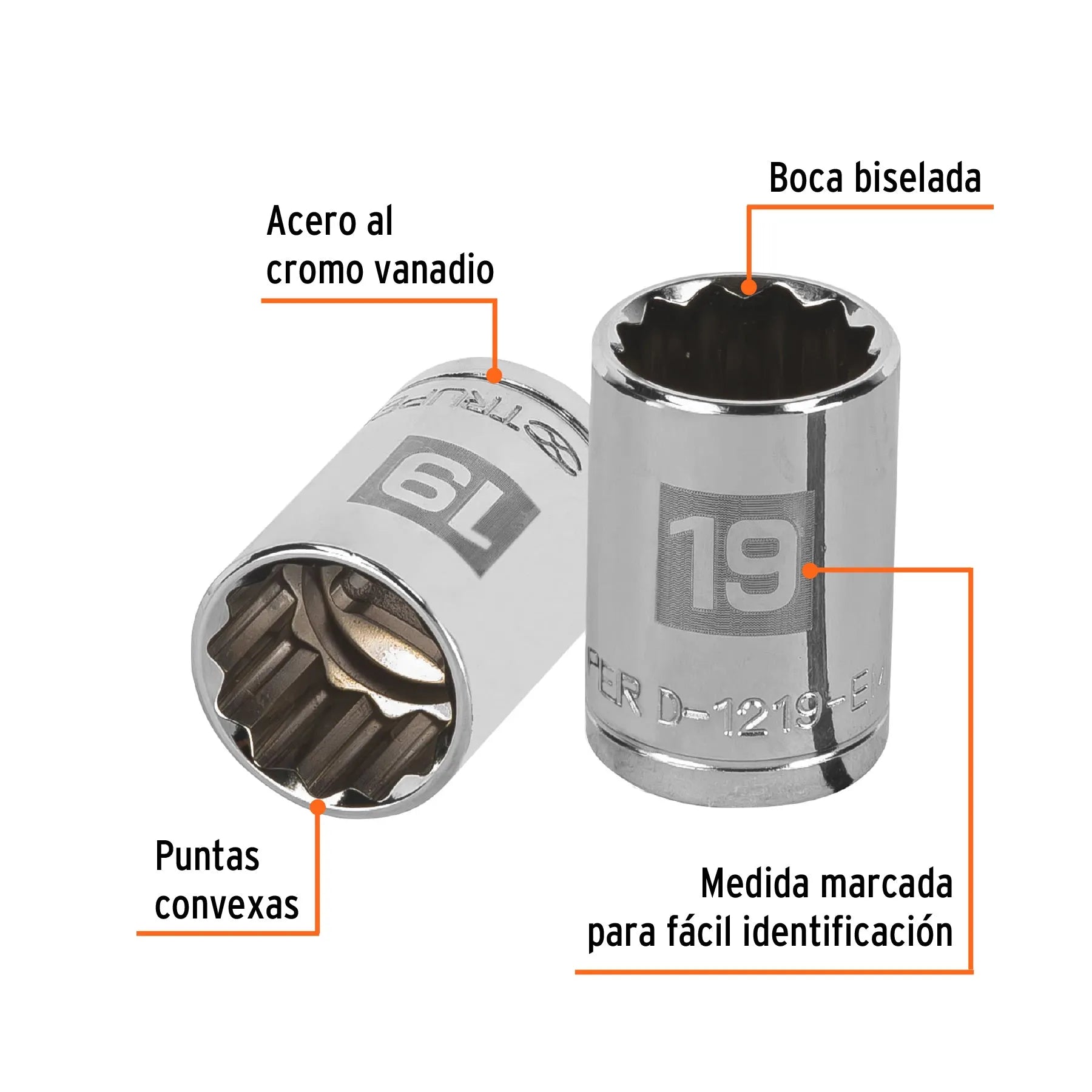 TRUPER CUBO ESTRIADO 19MM ESP 1/2 13533