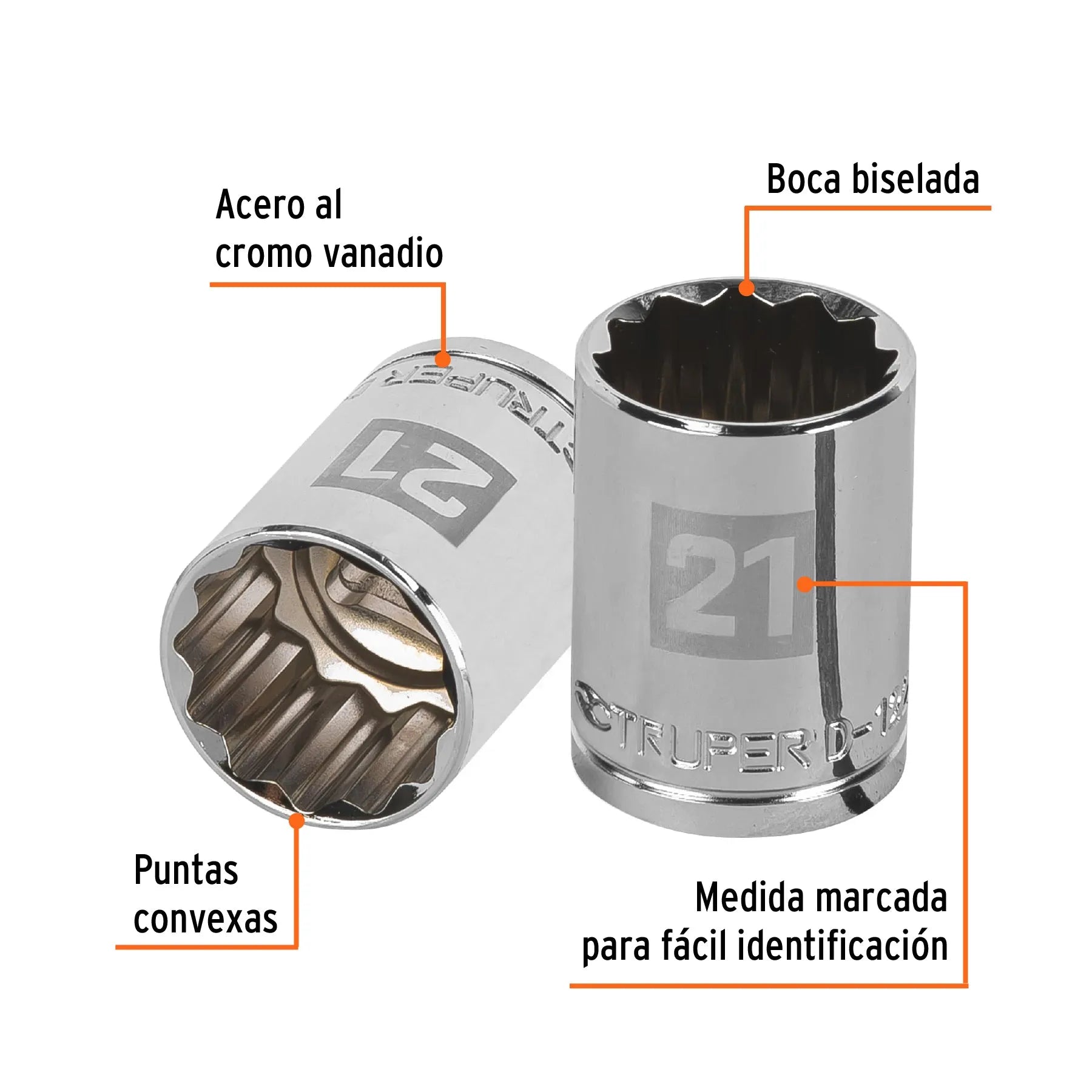 TRUPER CUBO ESTRIADO 21MM ESP 1/2 13535