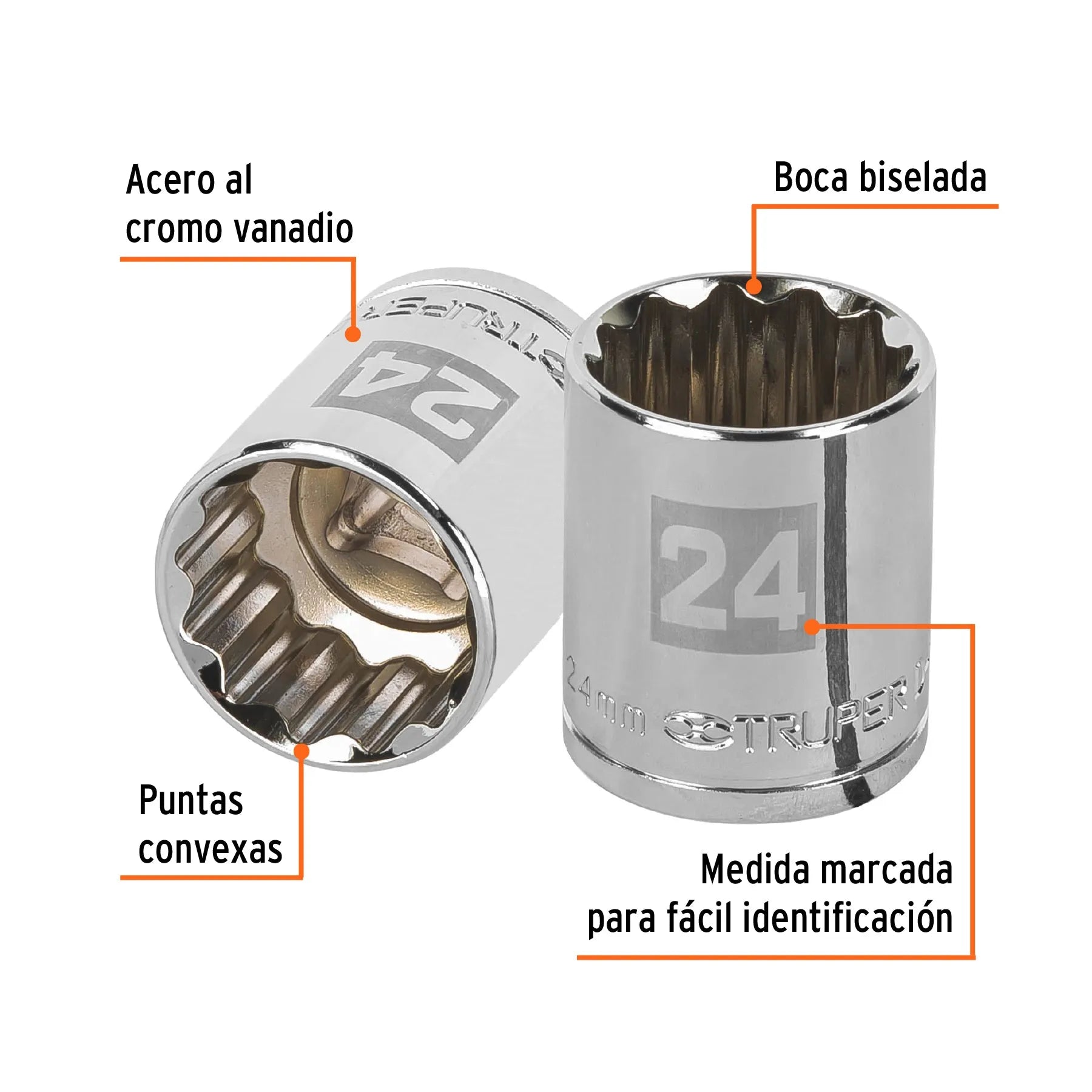 TRUPER CUBO ESTRIADO 24MM ESP 1/2 13538