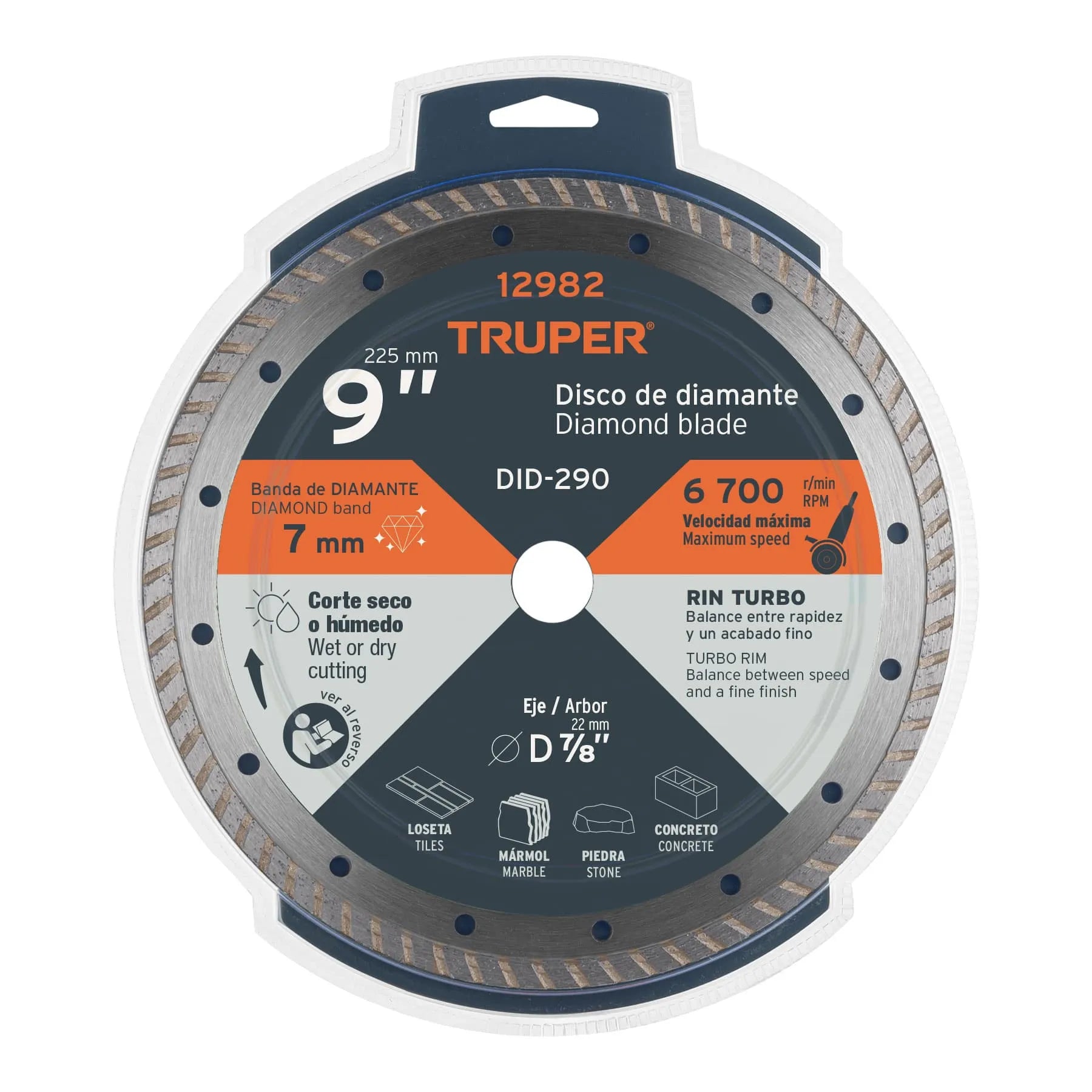 TRUPER DISCO DIAMANTE TURBO 9" 12982