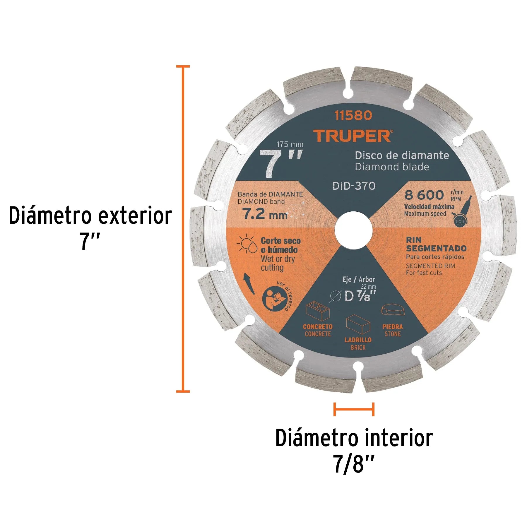 TRUPER DISCO DIAMANT SEGMENTADO 7" 11580