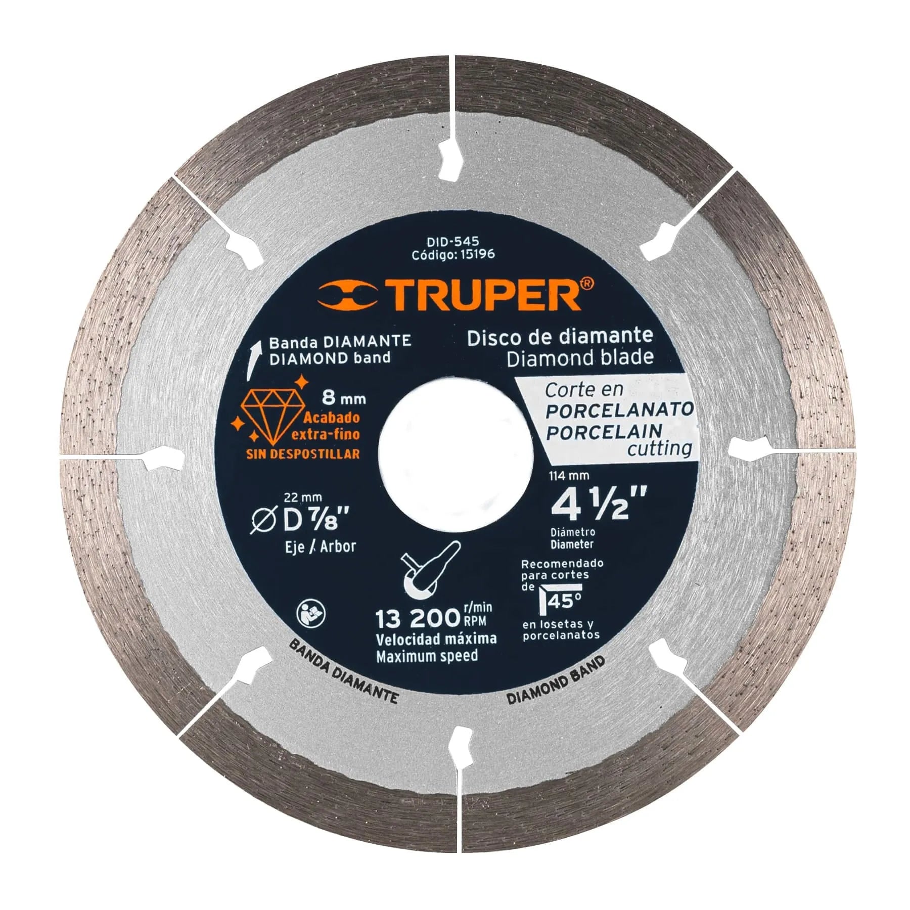 TRUPER DISCO 4.1/2 P/CORTE PORCELA 15196