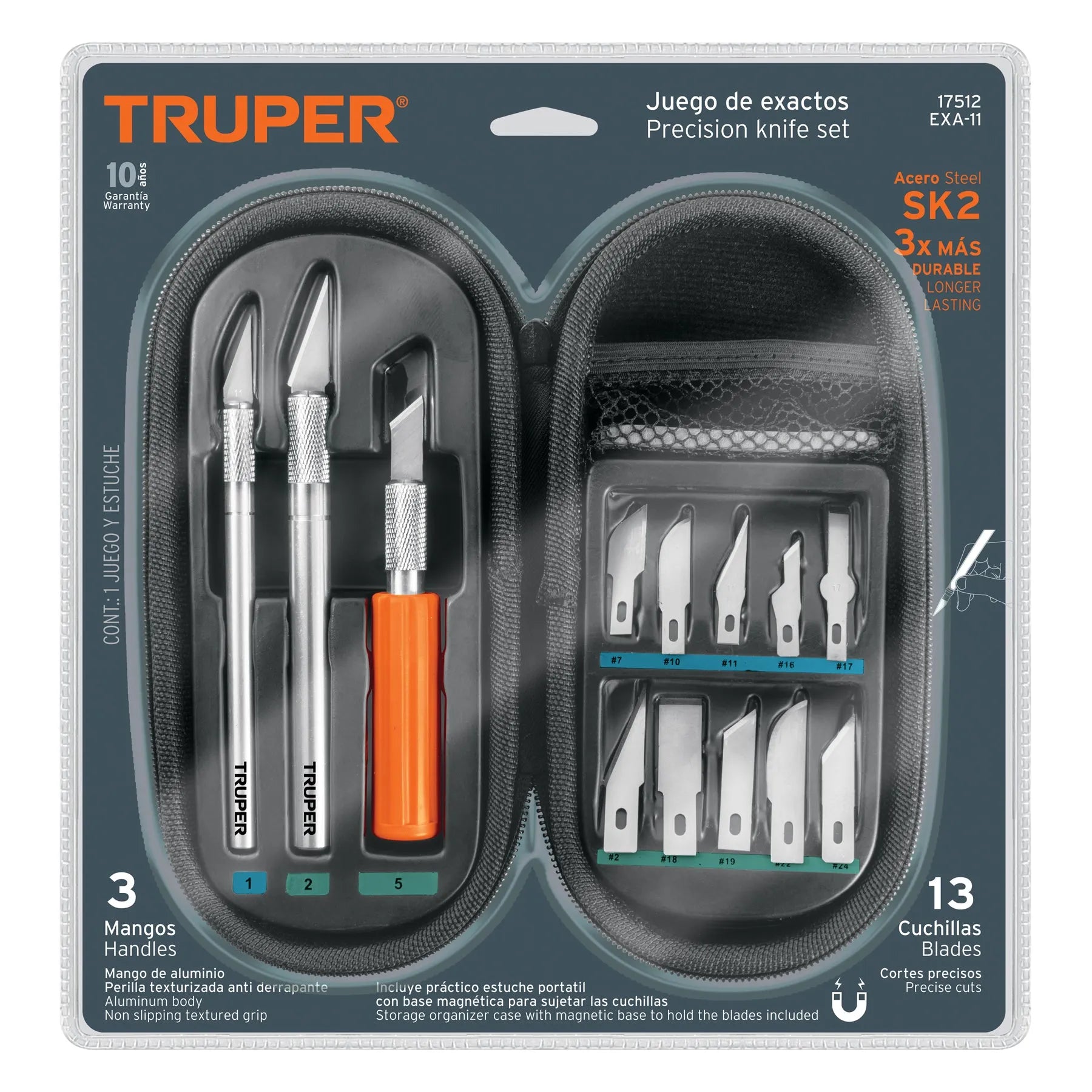 TRUPER JGO CUCHILLA 11PZ C/ESTUCHE 17512
