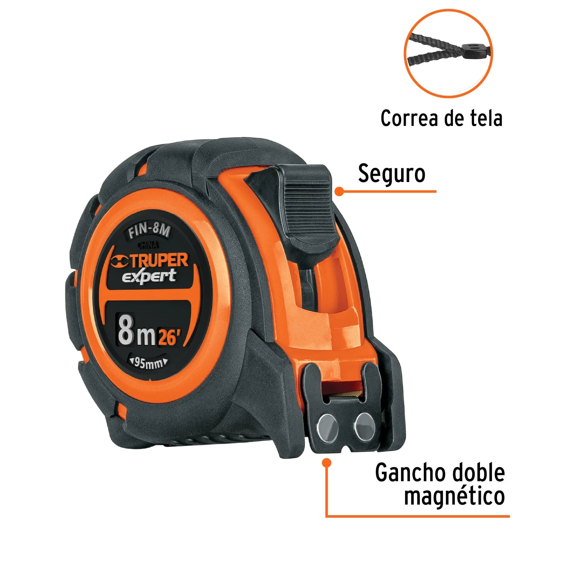 TRUPER CINTA METRICA IND 8MTX1" 12696