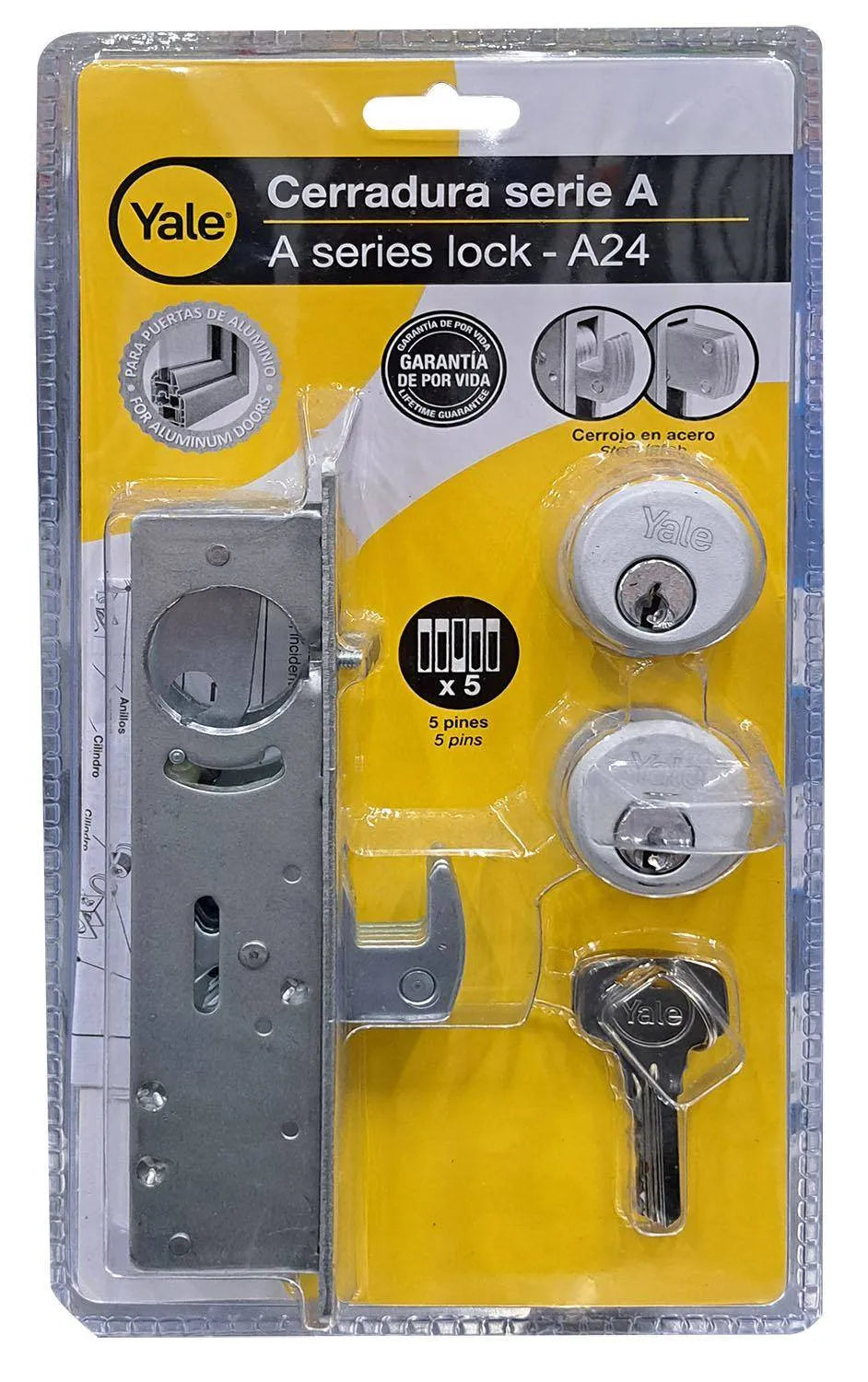 YALE CERRAD EMBUTIR ALUMINIO A24 16332