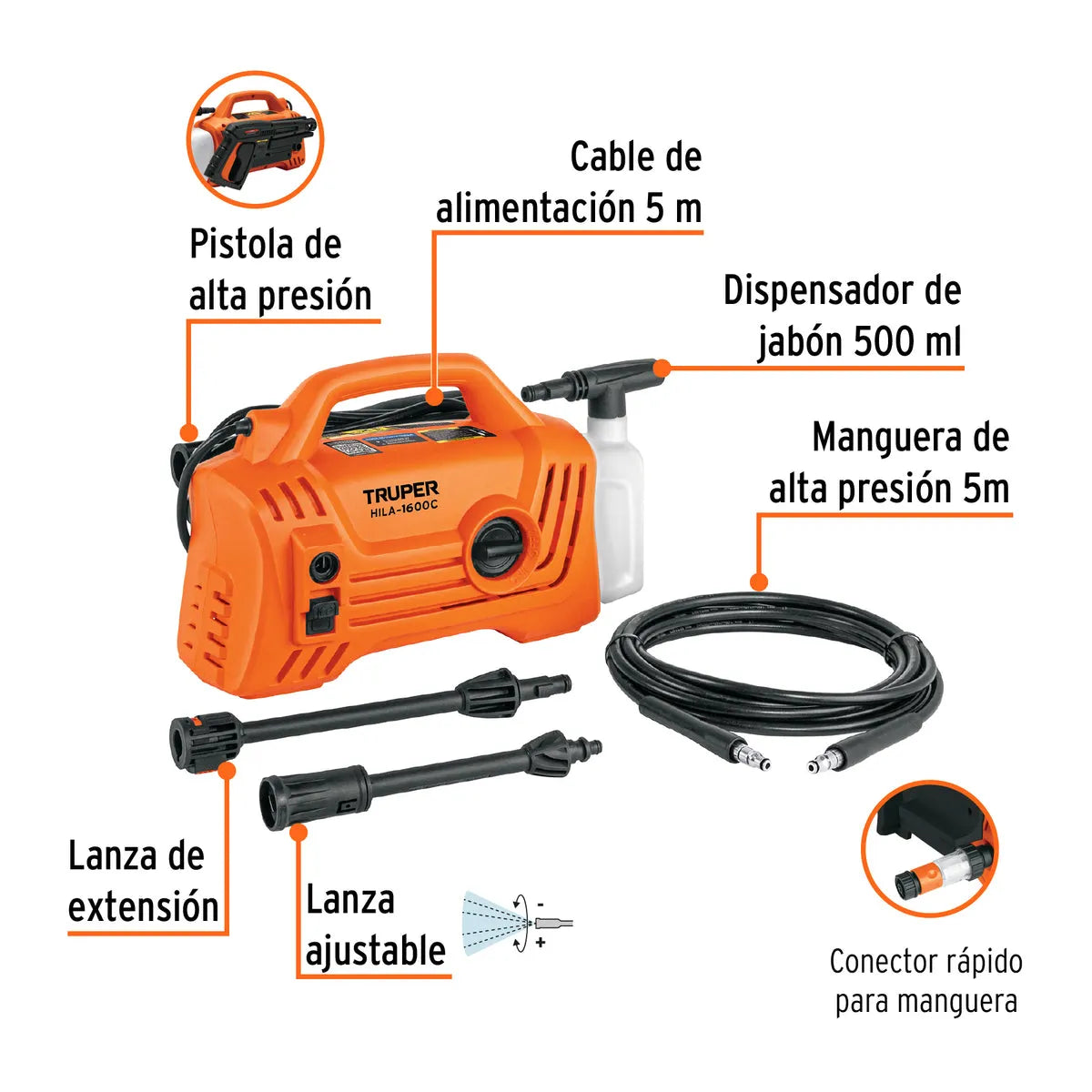 TRUPER HIDROLAV ELEC COMP 1600PSI 102795