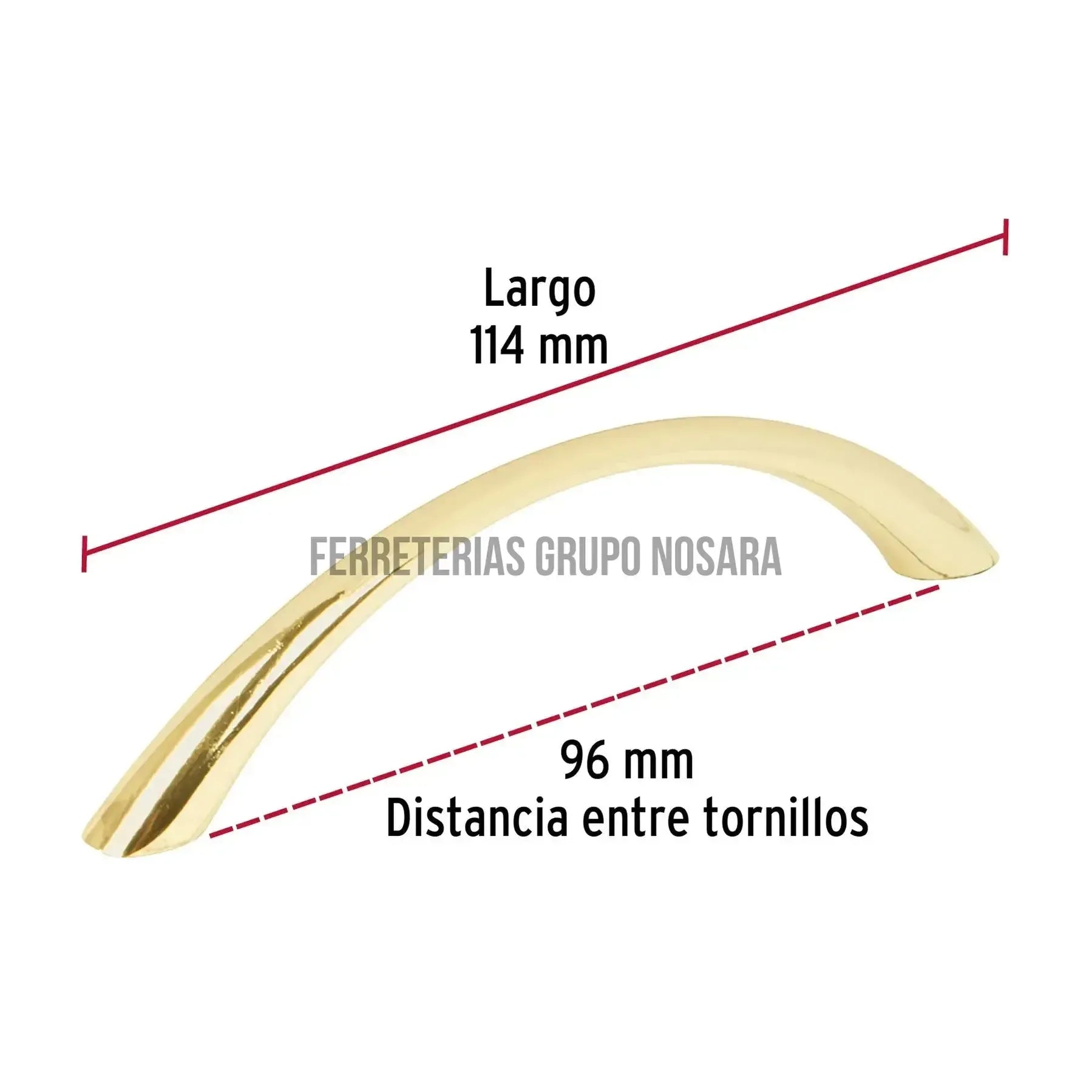 HERMEX AGARRADERA LATON BRILL ARCO 43826-