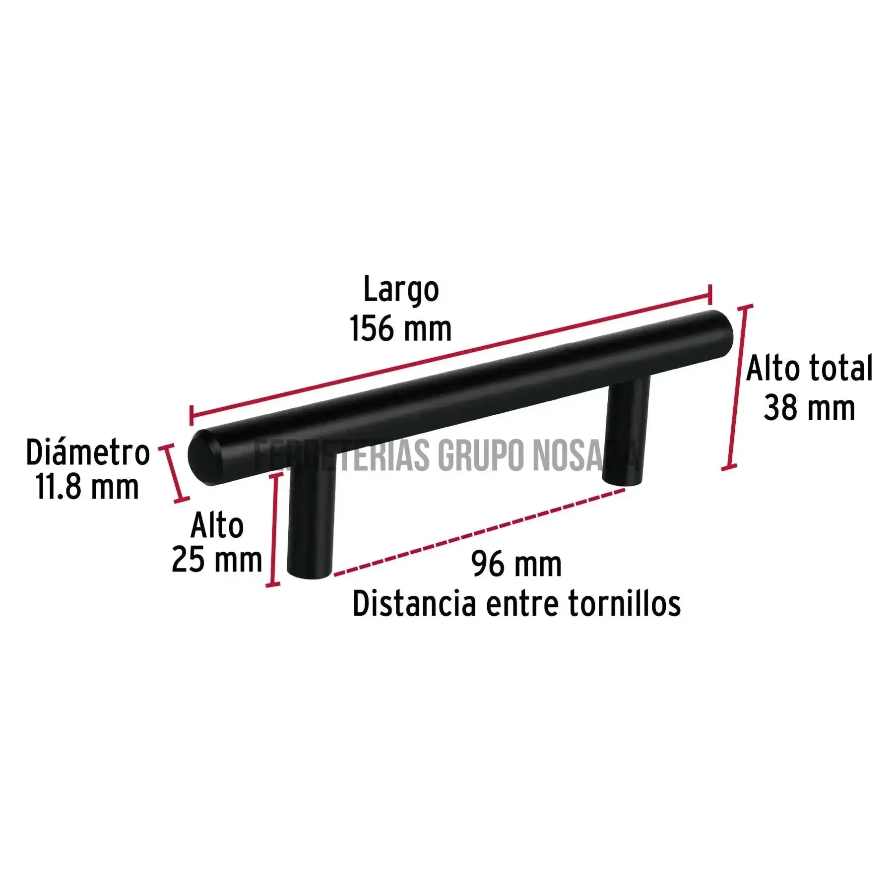 HERMEX AGARRADERA NEGRA 96MM 49731-