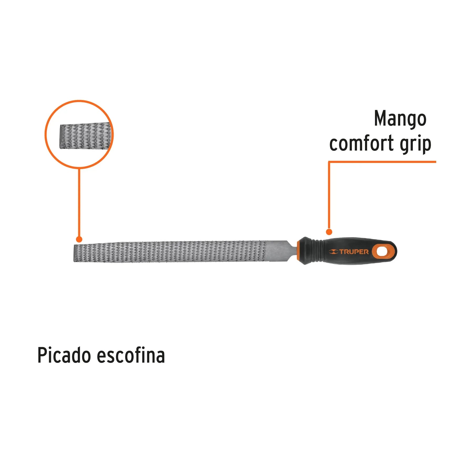 TRUPER LIMA ESCOFINA 6" C/MANGO #15319