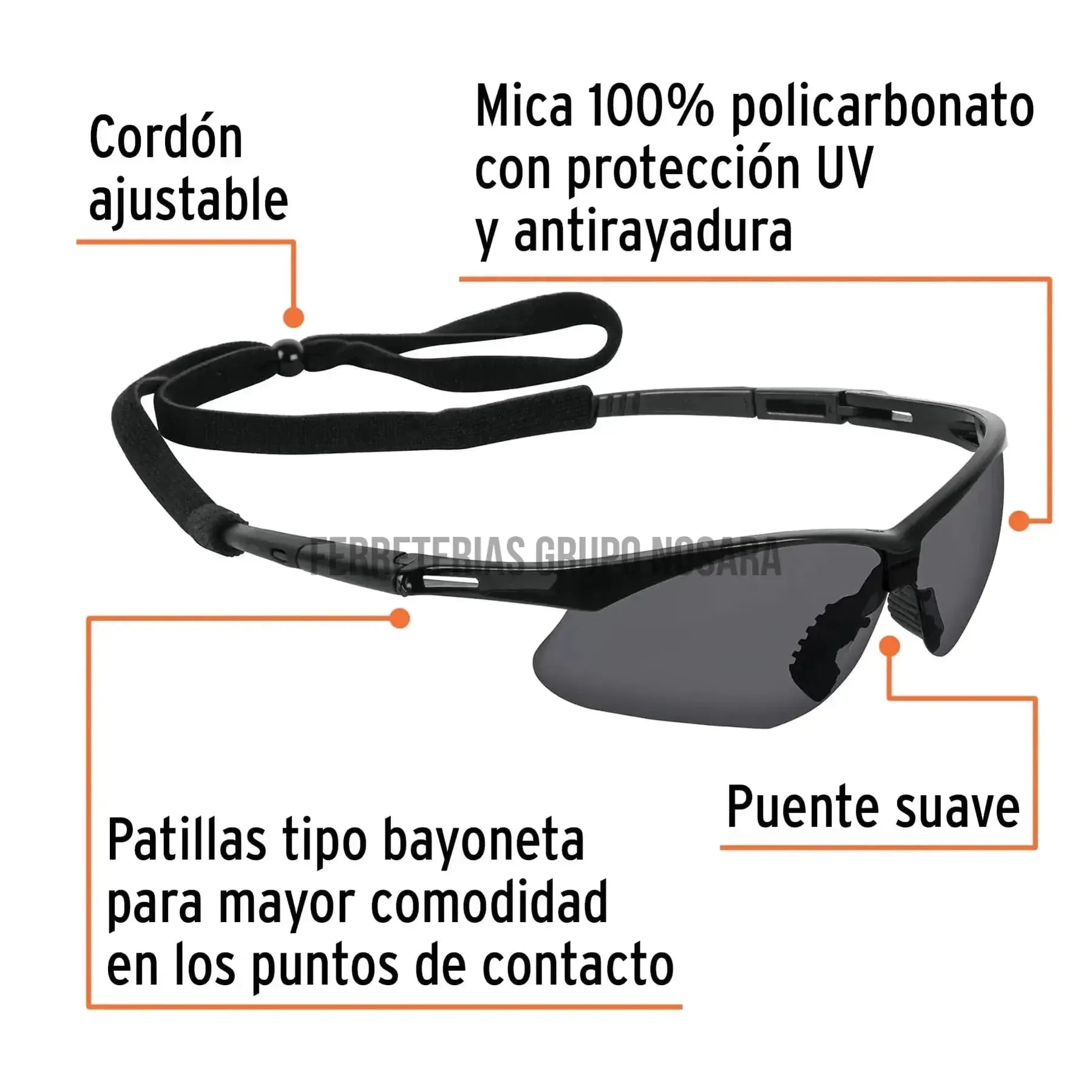 TRUPER ANTEOJO SEGURI GRIS C/CORD 15172-