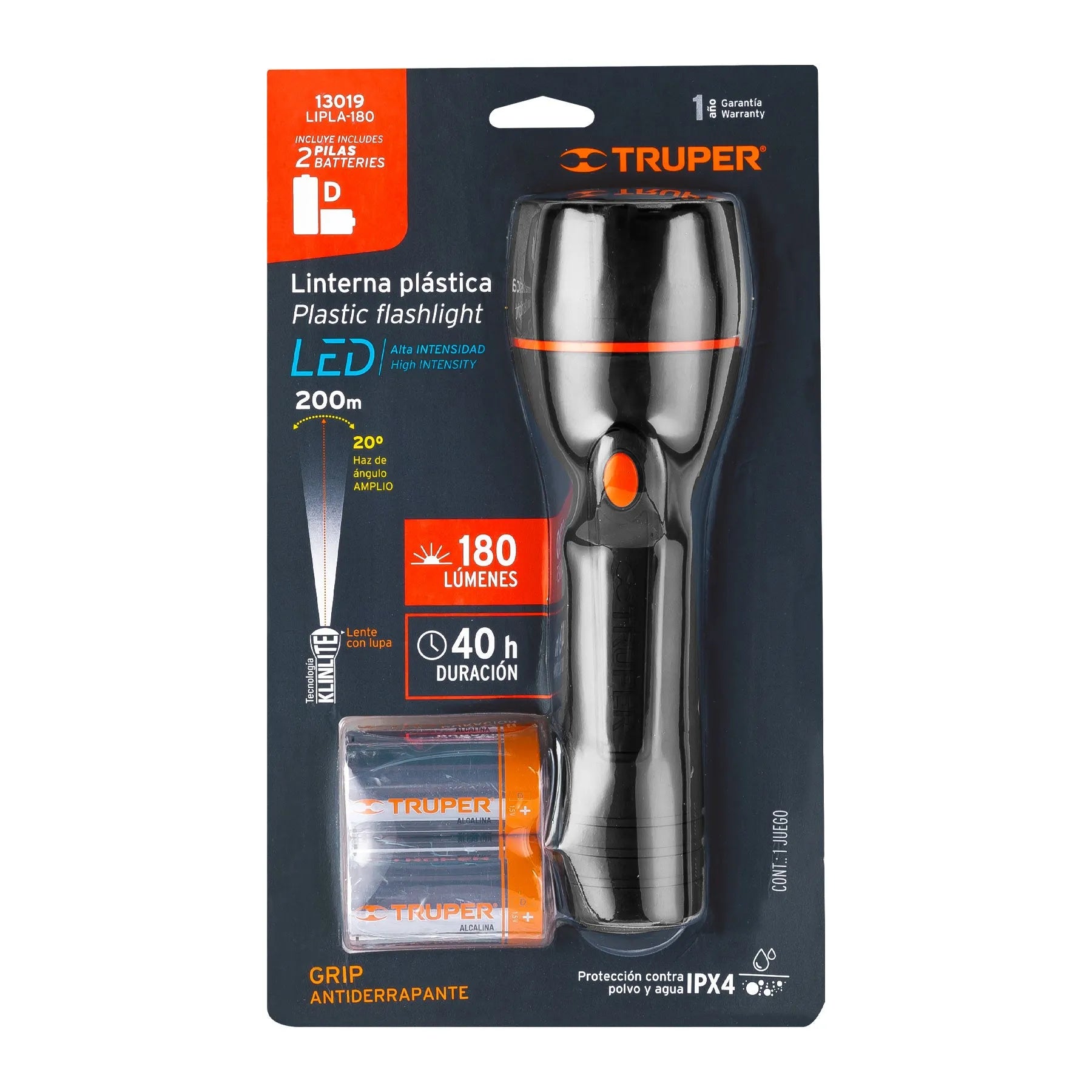 TRUPER LINTERNA PLAS LED LIPLA-180 13019