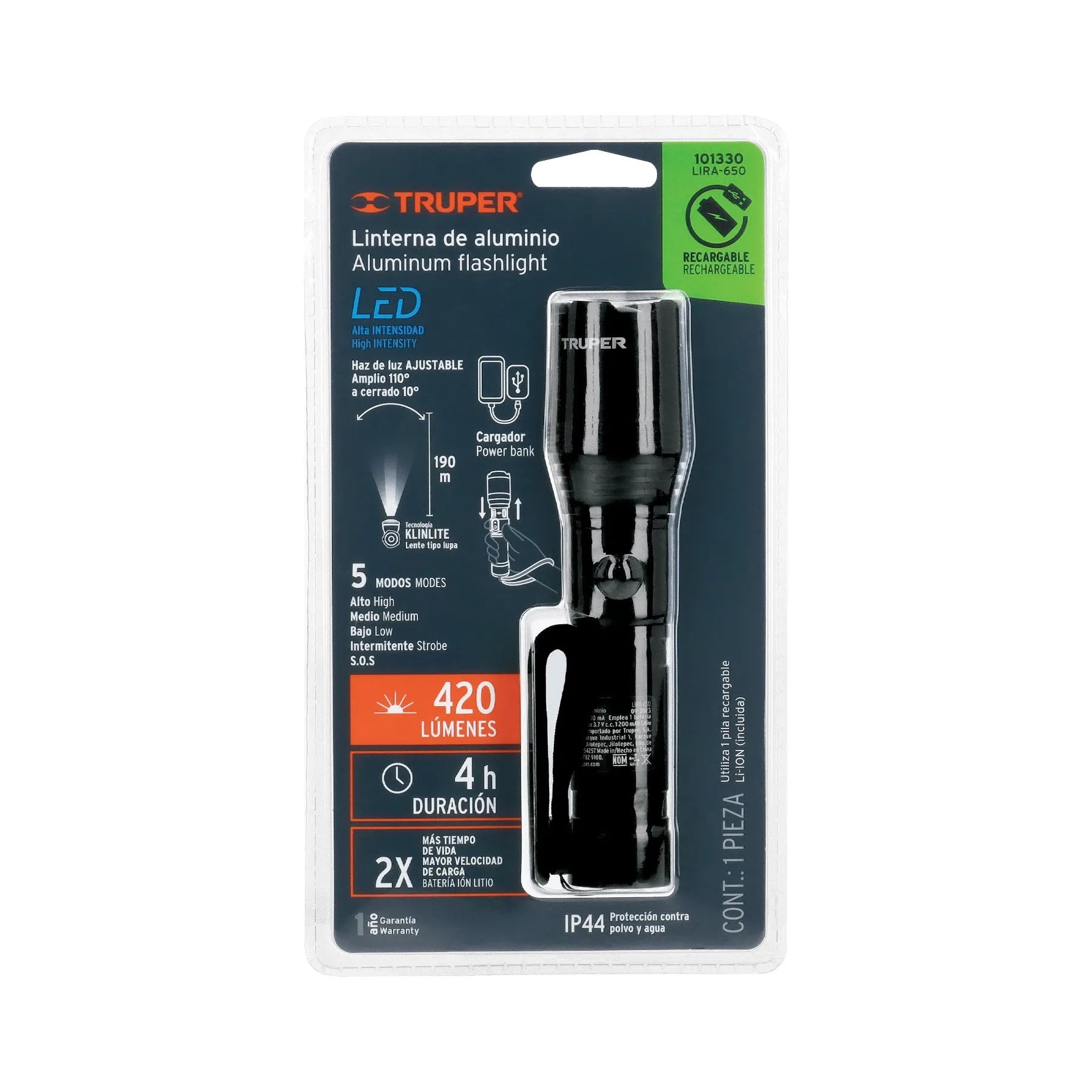 TRUPER LINTERNA REC 650L LIRA-650 101330