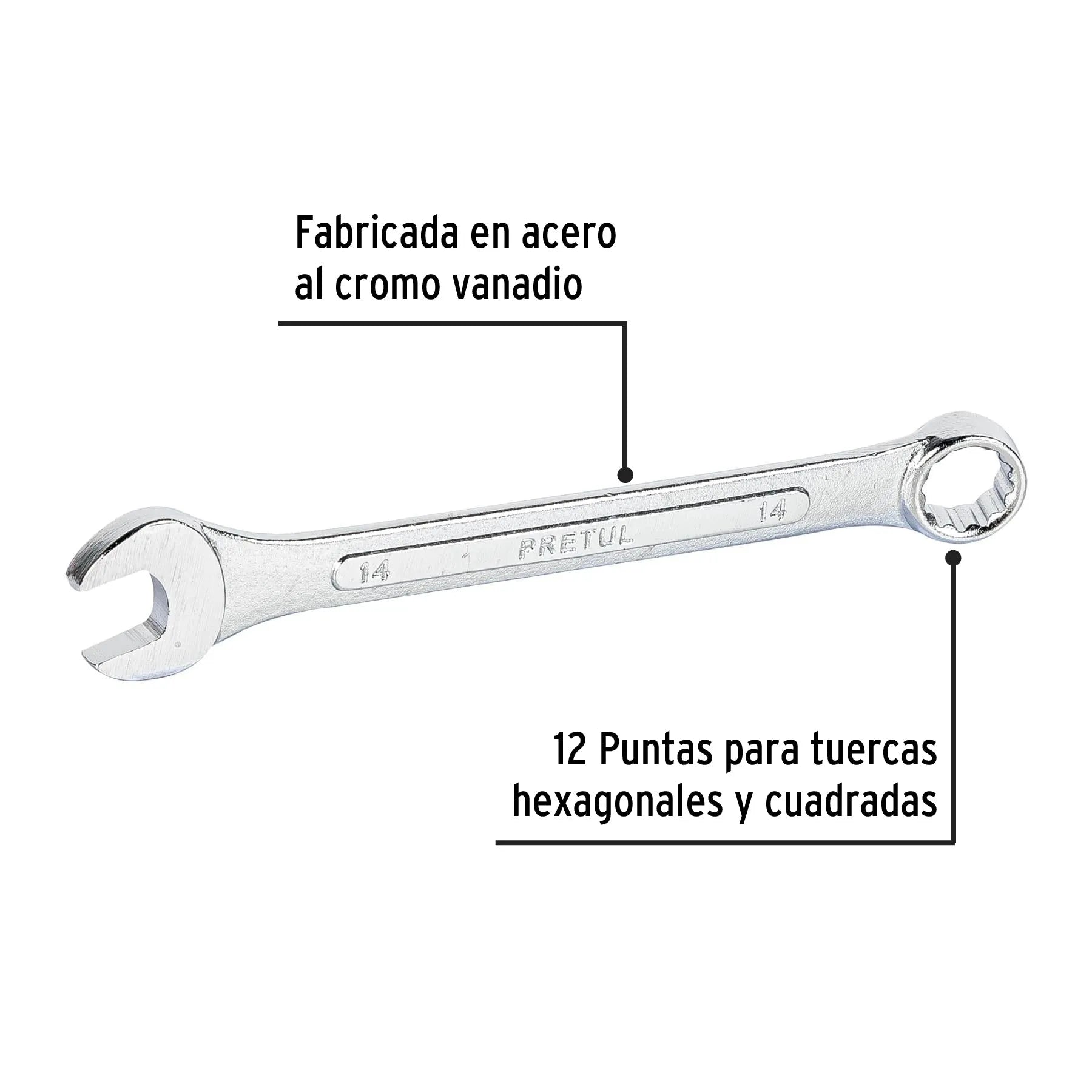 TRUPER LLAVE COROFIJA 14MM #21908 PRETUL