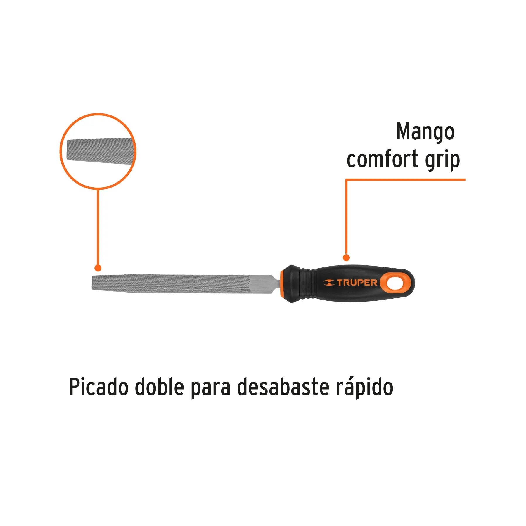 TRUPER LIMA 1/2 CAÑA 6" C/MANGO #15317