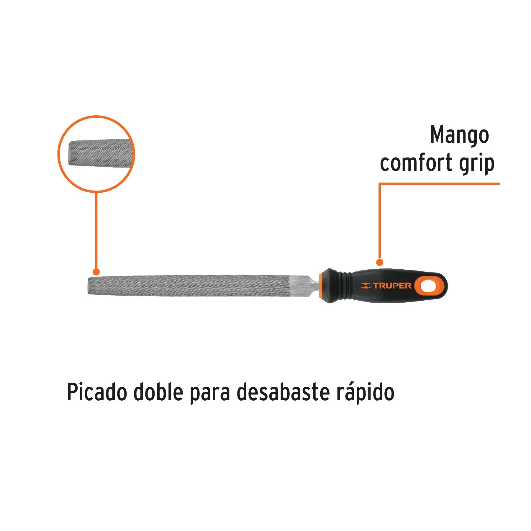 TRUPER LIMA 1/2 CAÑA 8" C/MANGO #15318