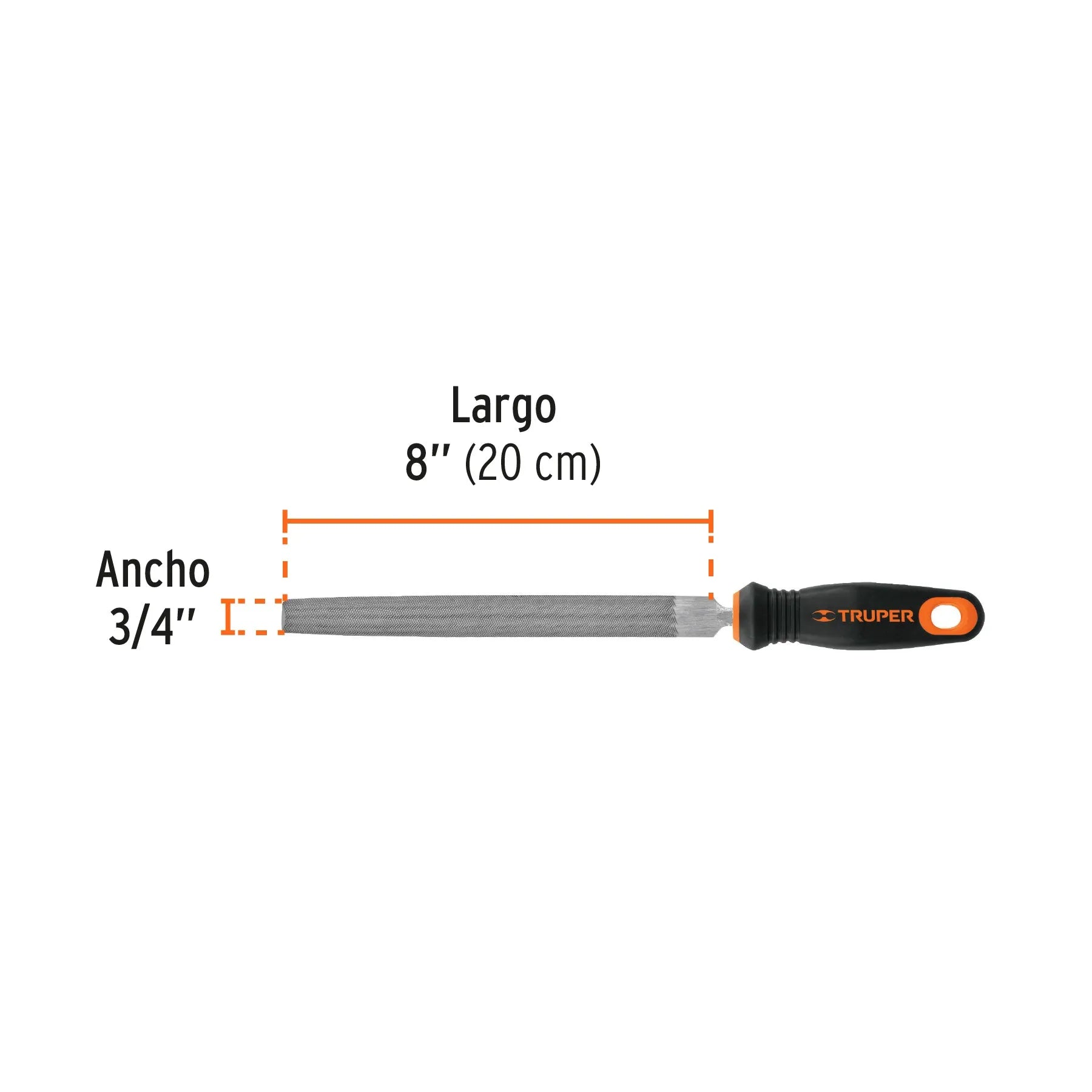 TRUPER LIMA 1/2 CAÑA 8" C/MANGO #15318