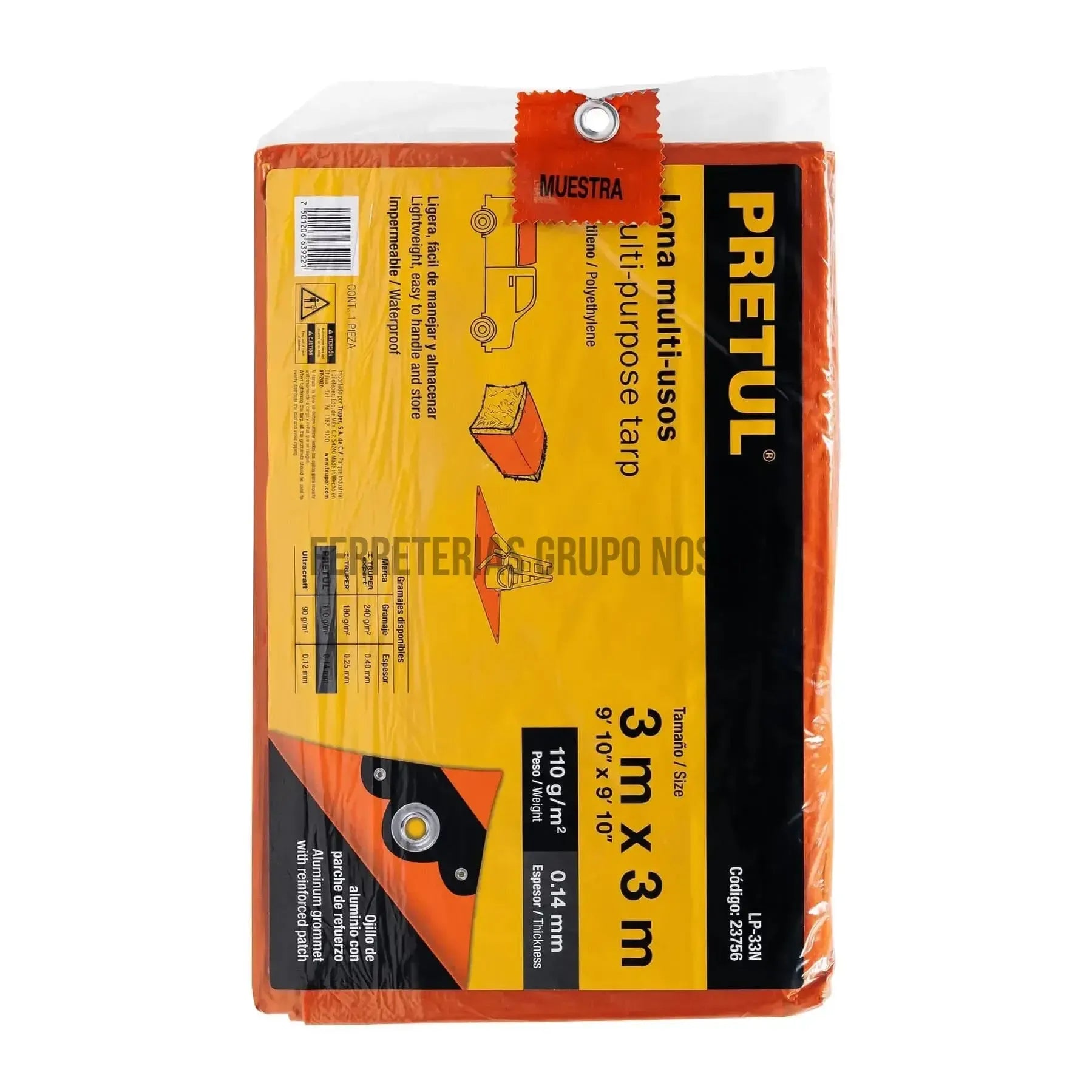 TRUPER LONA NARA 3X3M LP-33N PRETUL 23756-