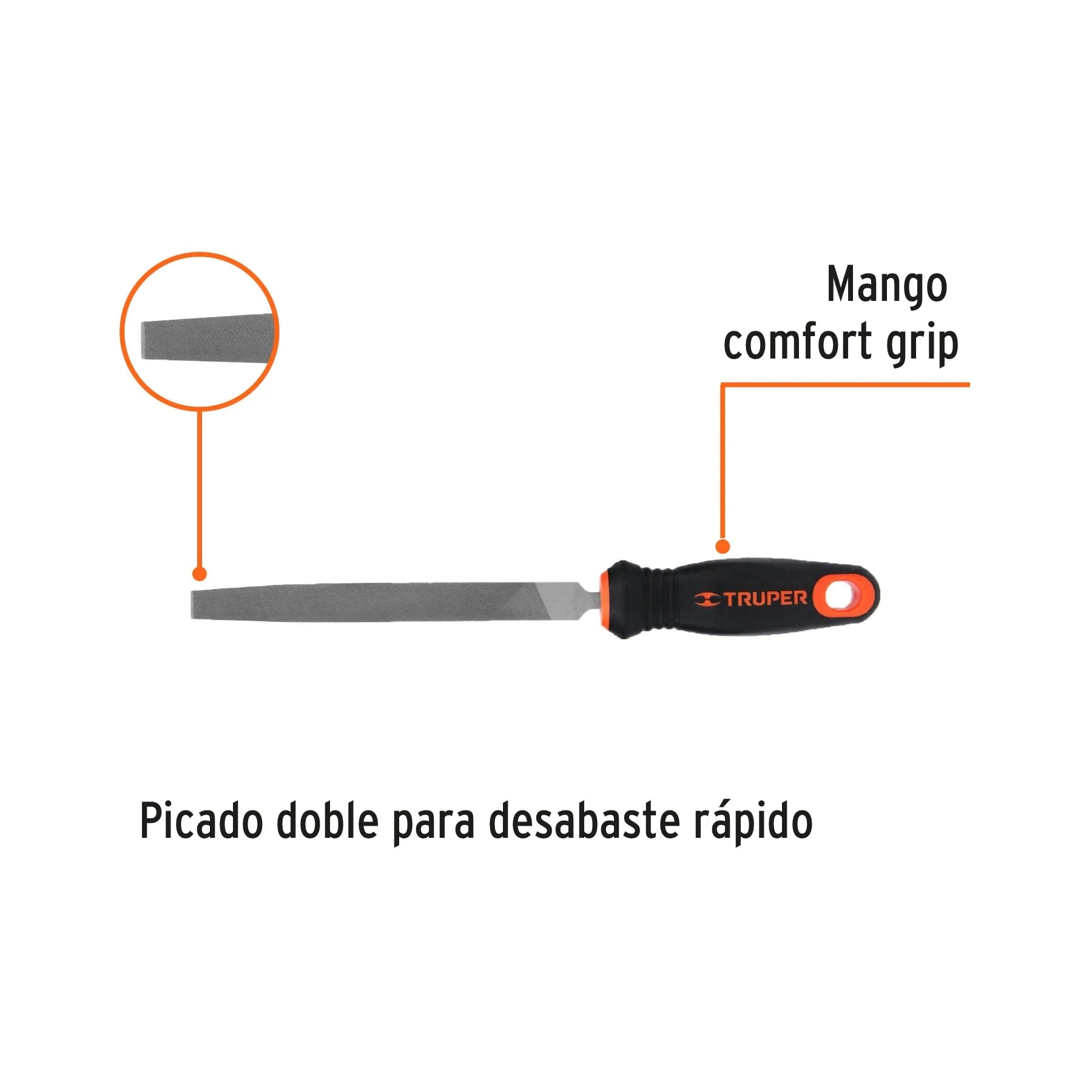 TRUPER LIMA PLANA BAST 6" C/MANGO #15309