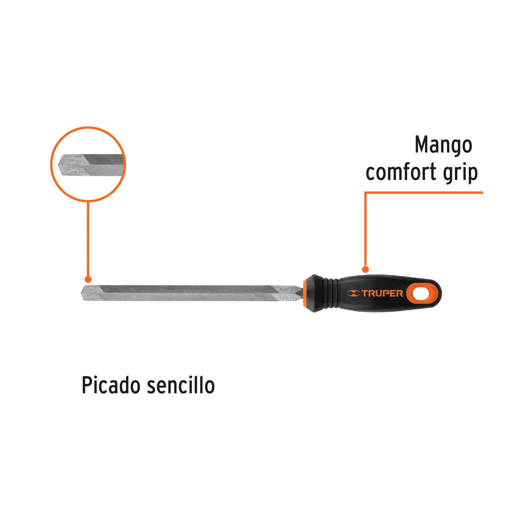 TRUPER LIMA TRIANGULAR 8" C/MANGO #15308