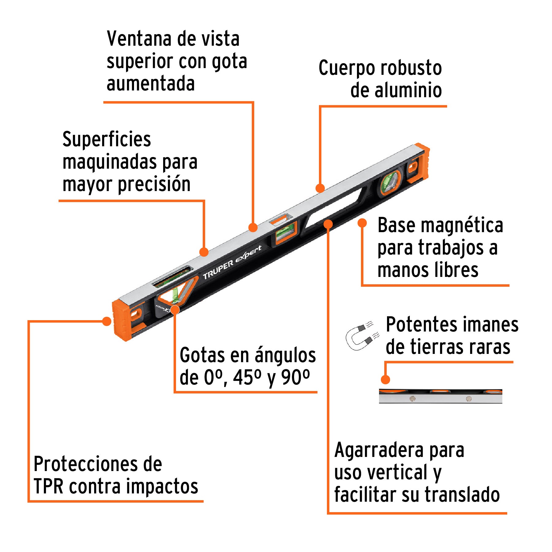 TRUPER PROFESSIONAL LEVEL WITH MAGNET NP-24X #14626