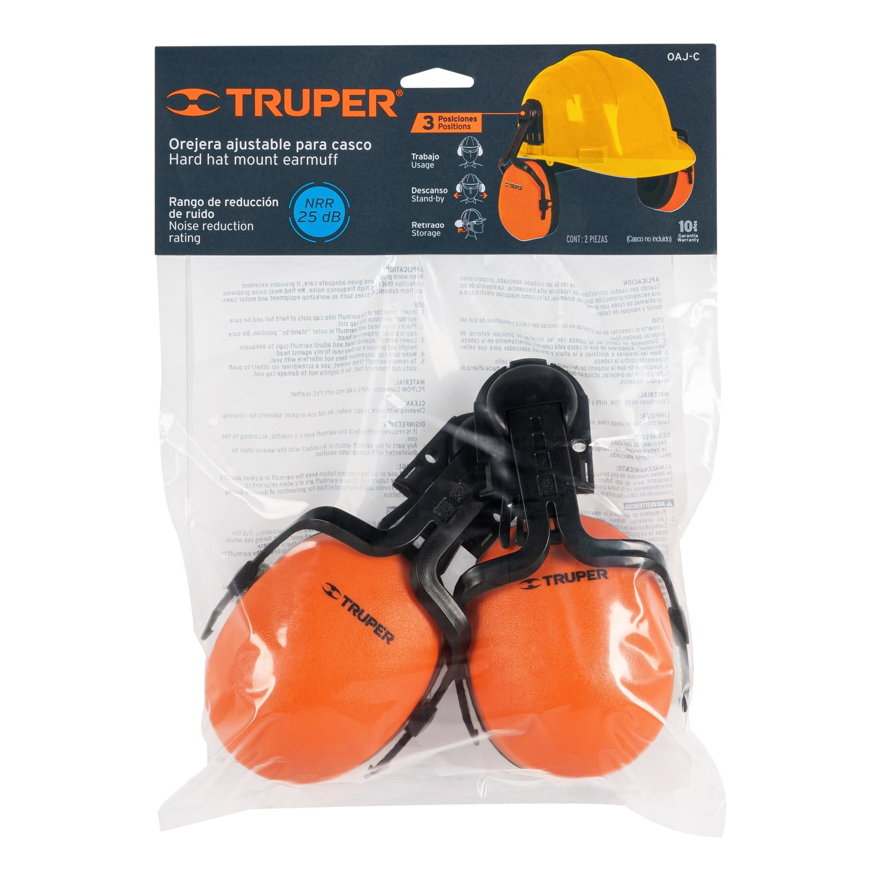 TRUPER EARMUFF ADJUST PROTECTION FOR HELMET 12356