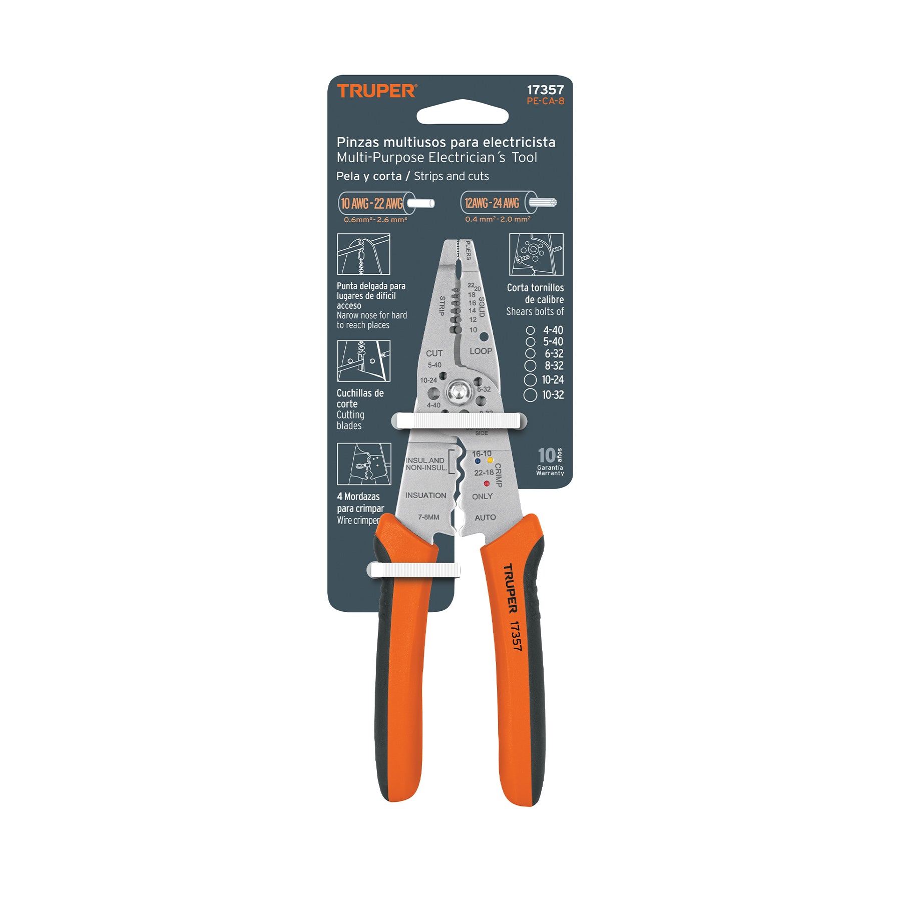 TRUPER CABLE STRIPPER PLIERS 8" 17357