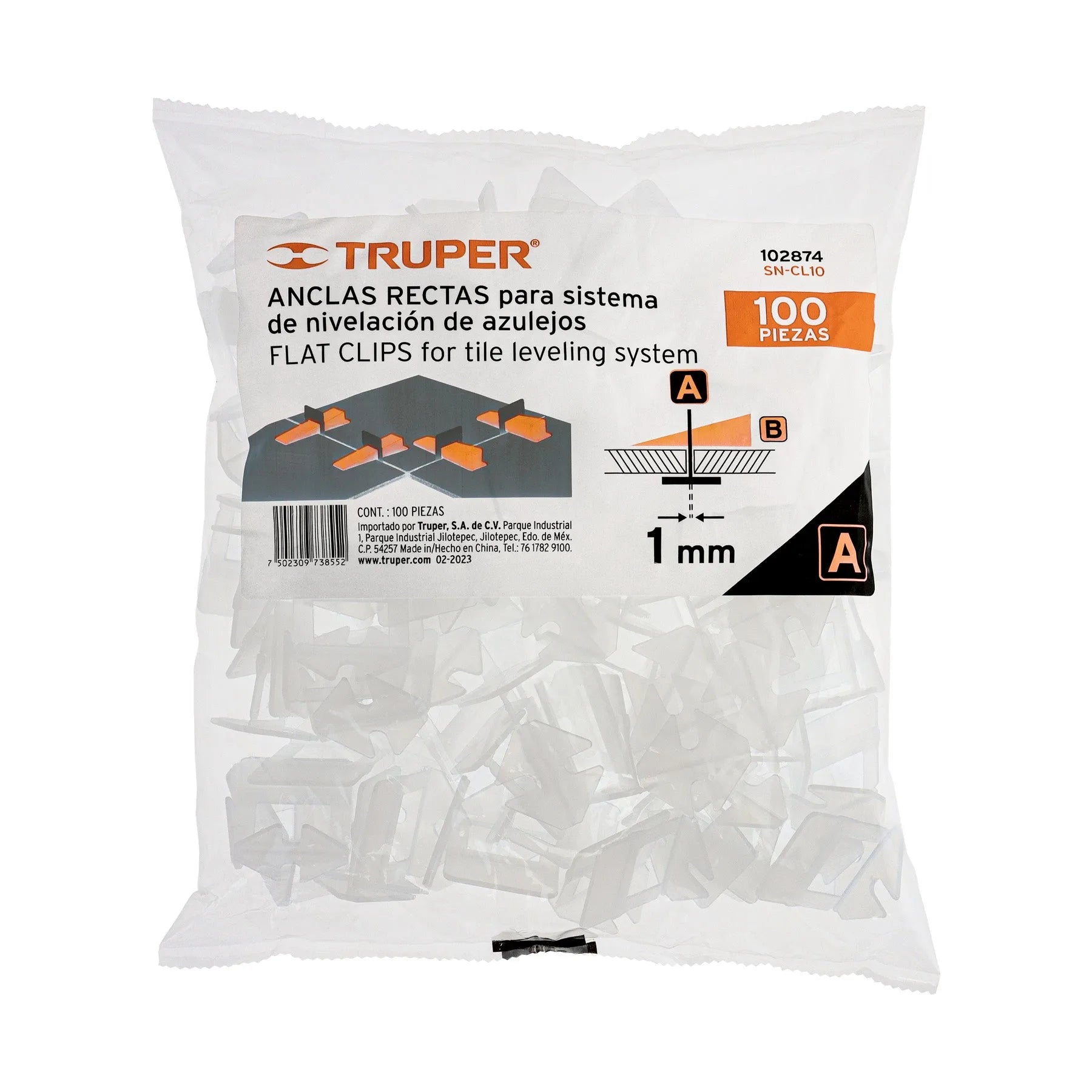 TRUPER ANCLA P/NIVELAC 1MM 100UND 102874