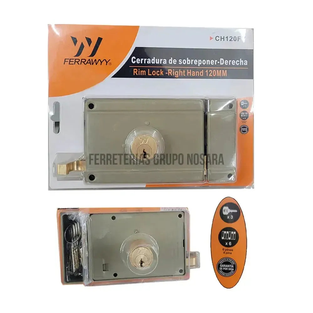 CERRADURA SOBREPONER 120MM DER CH120FY-