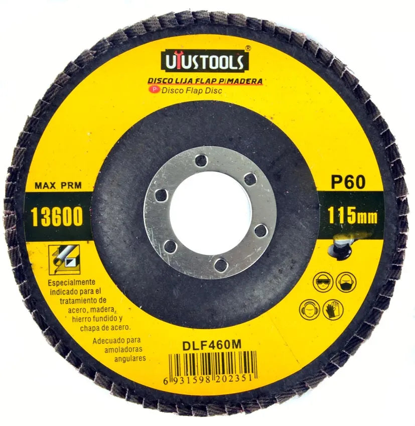 DISCO FLAP 4 1/2″ MADERA/METAL GR60 UYUSTOOLS