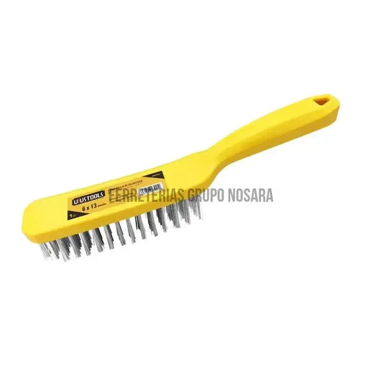 CEPILLO DE ACERO DE 6 FILAS DE PLÁSTICO – 140G-