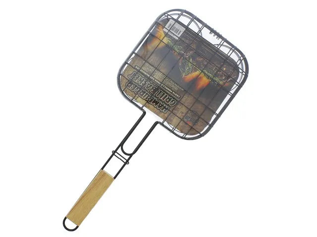 CESTA PARRILLA PARA HAMBURGUESAS P/BBQ 21X21CM 741-00397