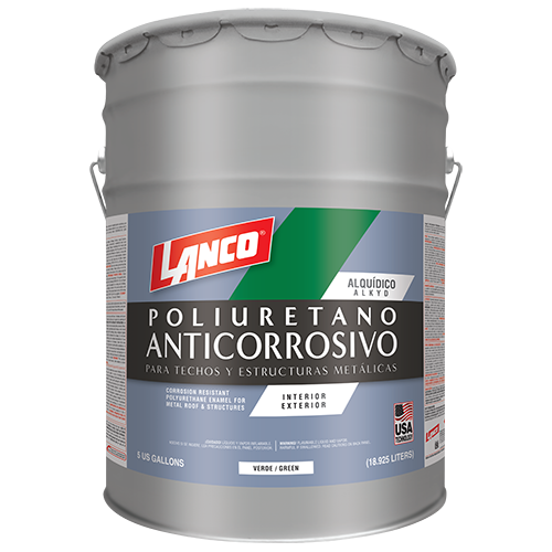 Pintura anticorrosiva poliuretano para techos y estructuras metálicas cubeta Lanco / MM96-2 (verde)