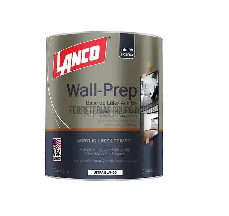 Pintura látex acrílico Wall Prep cuarto Base blanca Lanco / WP823-5-001580-718594004655