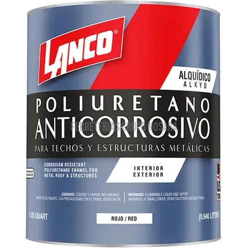 Antic poliuretano para techos y estructuras metálicas ROJO 1/4 Lanco / MM95-5-001785-718594009551