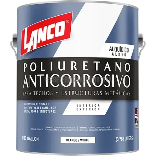 Pintura anticorrosiva poliuretano para techos y estructuras metalicas galon Lanco (blanco) / MM93-4-007196-718594009346