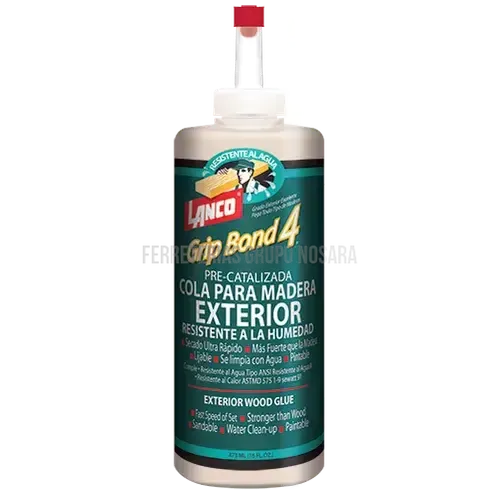 Cola para madera Grip Bond 4 pre-catalizada marron 1/8 galon Lanco / WA844-6-008062-718594084466
