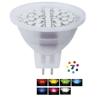Bombillo LED GX5.3 3W 110V multicolor Tecnolite MR16-SMDLED/3WRGB