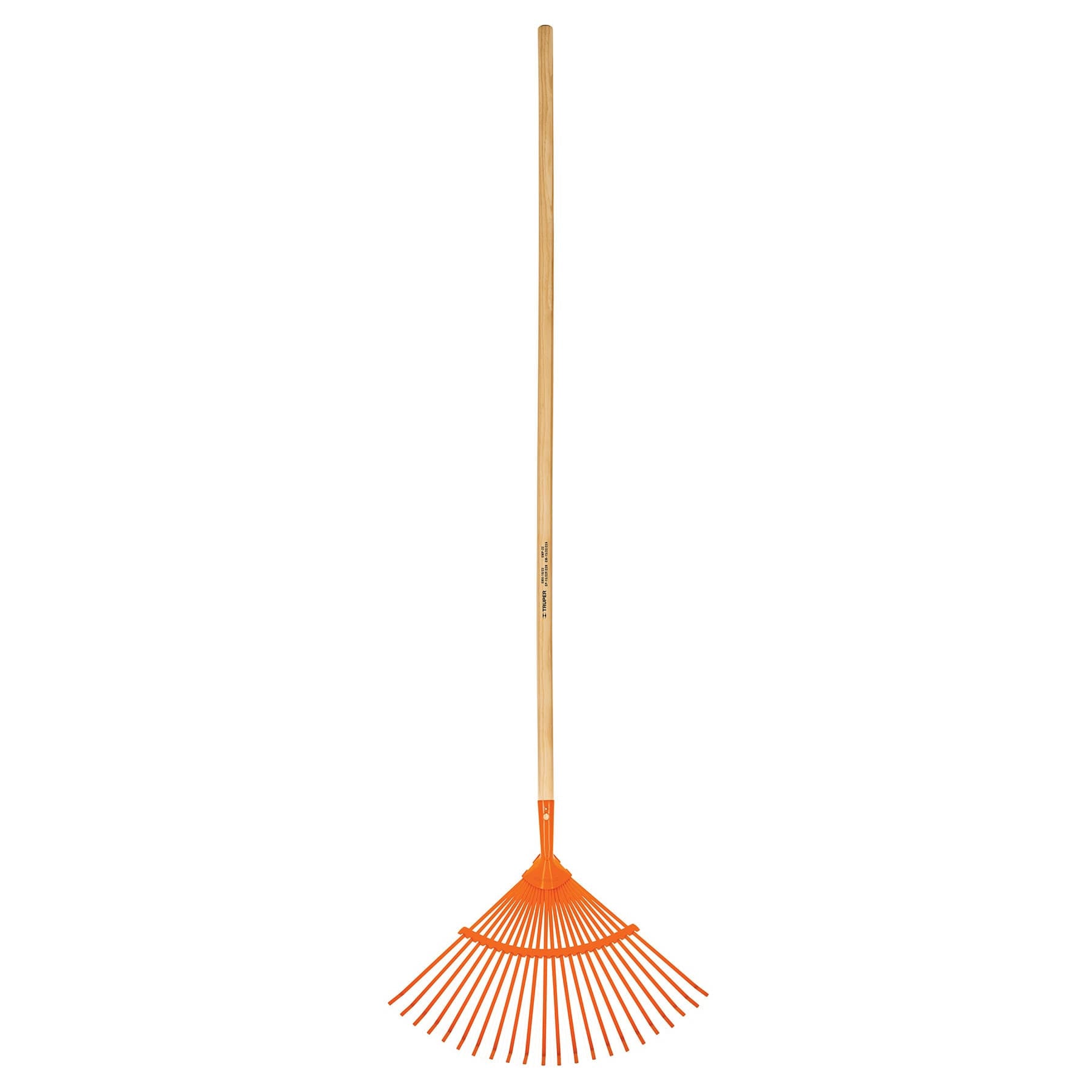 Curved metal rake broom with 22 flat teeth, reinforced / 14322