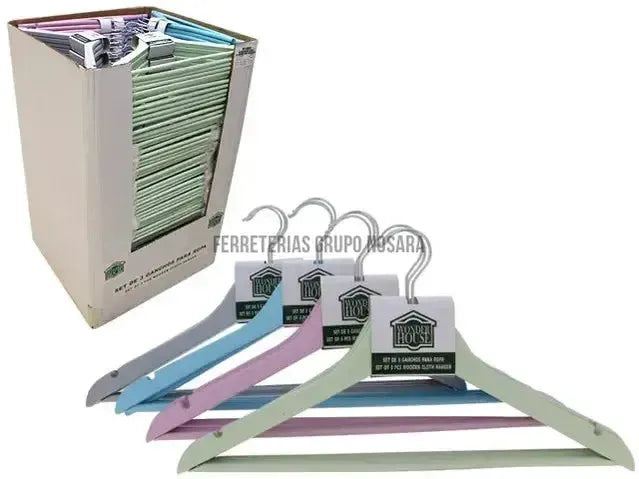 GANCHO P/ROPA SET 3 PZAS 44.5X1.2CM - 701-03875 WONDER HOUSE-