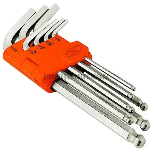 Juego 7 llaves allen mm punta hexagonal con organizador / 15530-015286-7501206648605