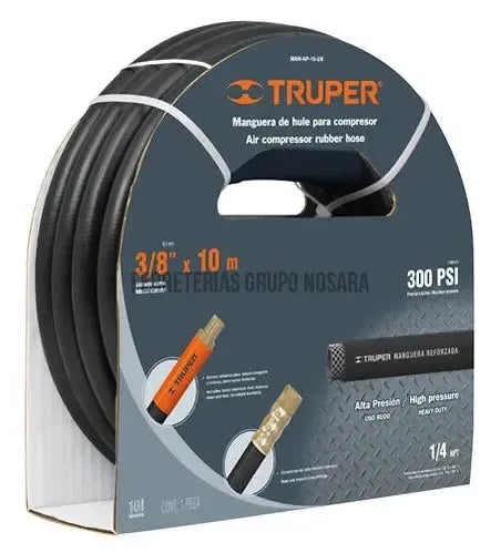 Manguera de hule para compresor, 7.5 m x 3/8", Truper / 19214-016205-7501206622377
