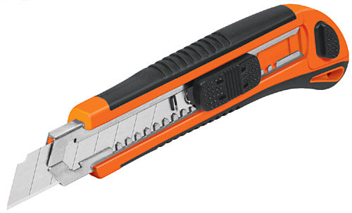 Cutter 18 mm profesional con alma metálica y grip, Truper / 16977