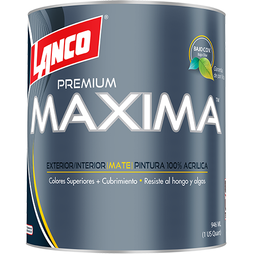 Pintura acrílica mate Máxima Premium cuarto (base Deep)5 Lanco / MA683-5