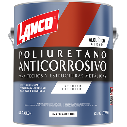 Polyurethane anticorrosive paint for roofs and metal structures gallon Lanco Teja / MM91-4