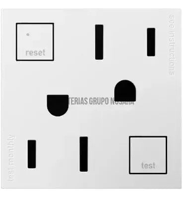 Tomacorriente Adorne duplex 2P+T 15A GFCI 2 modulos blanco / AGFTR2152W4 Legrand-018271-785007052626