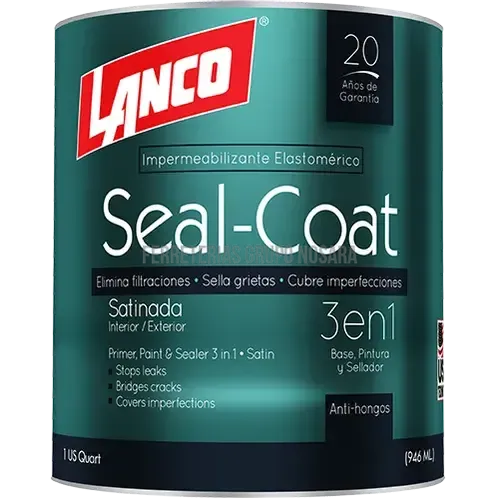 Pintura satinada Seal-Coat cuarto Lanco (base pastel) / SC3494-5-
