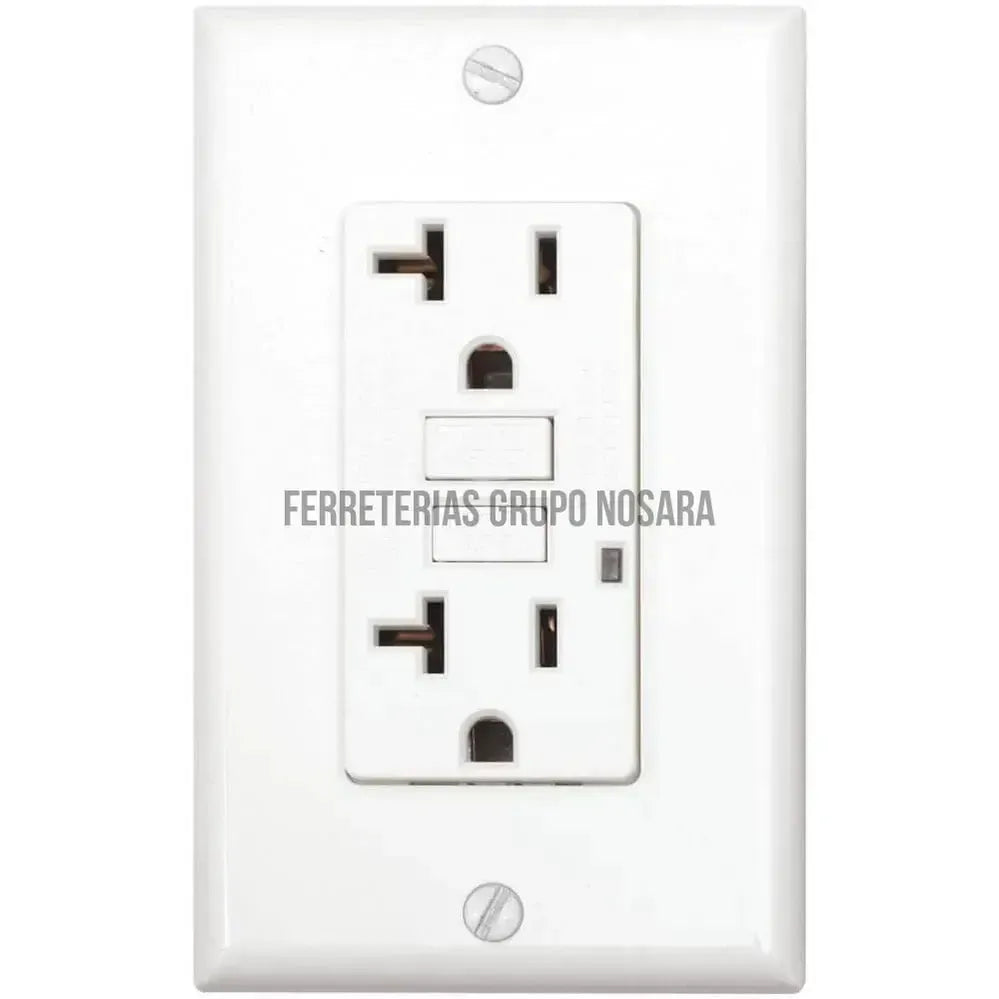 Tomacorriente doble 20A 125V falla a tierra blanco Decor Eagle / GF20W-019266-7441109012366