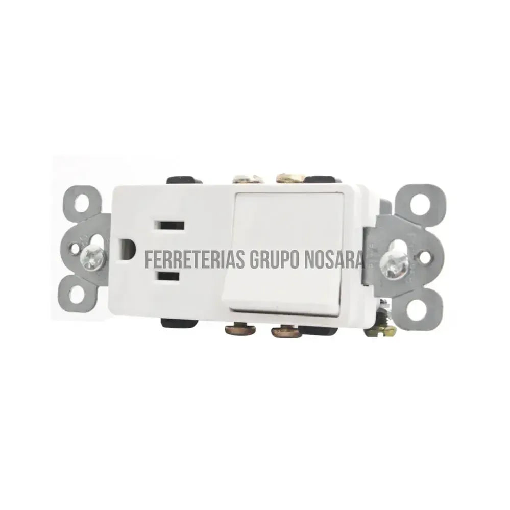 Tomacorriente e interruptor 15A 110V o 15A 110V blanco Decor Eagle / 3284-W-024266-7441109015060