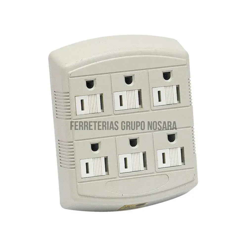 Convertidor polarizado 1 a 6 tomas 15A 110V Eagle 1146 Beige-025994-7441109003593